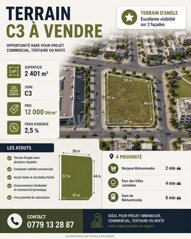 TERRAIN C3 À VENDRE – MOHAMMEDIA