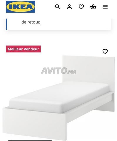 Deux 2 lits en parfait état IKEA MALM BLANC - 2