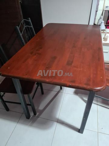 Table en bois et fer forgé - 2