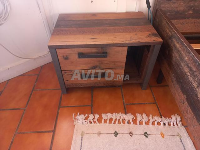 Ensemble lit 2 places et table de chevet - 2