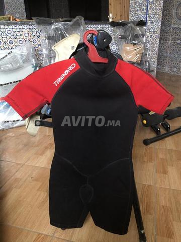 Combinaison Shorty Tribord Néoprène Rouge et Noir - 2