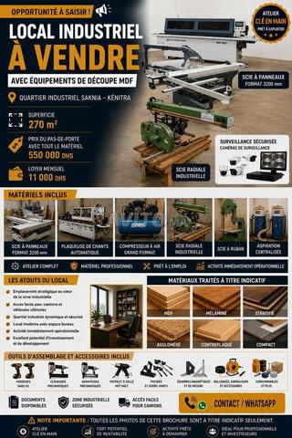 محل صناعي بمعدات تقطيع MDF