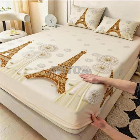 ملاءة مزخرفة بشريط مطاطي - 2