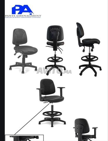 Tabouret en pvc socle chromé\tabouret semi métall - 2