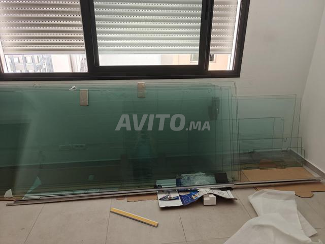Vitrage bureau 7 panneaux 2 portes