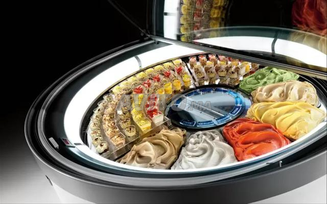 Vitrine à glace tournante professionnelle