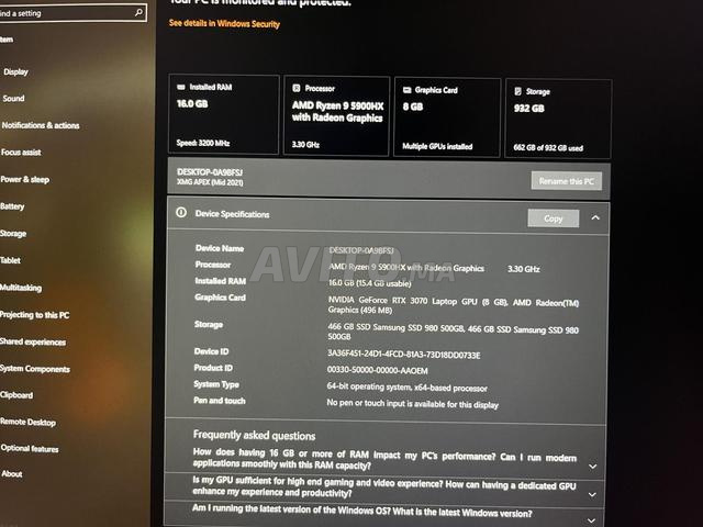 Ordinateur portable gaming (prix négociable)