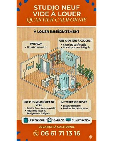 Studio neuf Vide à louer à Californie
