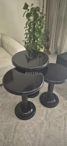 Lot de 4 tables gigognes en bois massif - 2
