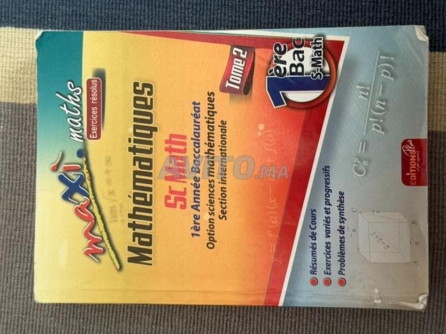 Vente livres d’exercice avec solution 1bac science math