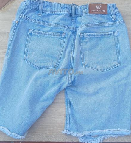 Short en jean bleu - 2