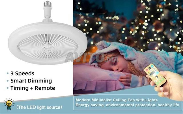 Ventilateur de plafond LED silencieux avec télécommande - 2