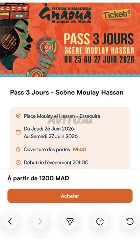 Tickets pass 3 jours pour le festival Gnaoua