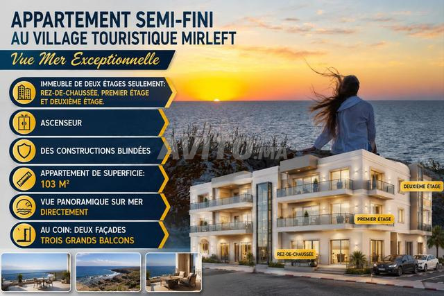 Appartement panoramique semi-fini vue mer Mirleft