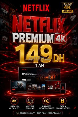 Abonnement Annuel Netflix Premium 4K à 149 DH