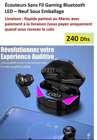 Écouteurs Sans Fil Gaming Bluetooth LED