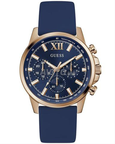 ساعة رجالية من GUESS بلون أزرق وذهبي وردي متعددة الوظائف - GW0913G1