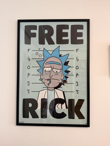 Poster et cadre en verre Rick et Morty