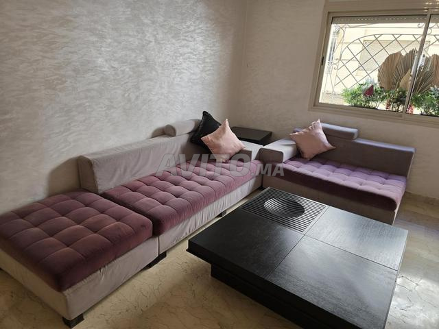 Salon mauv en velours modulable des coulisses - 2