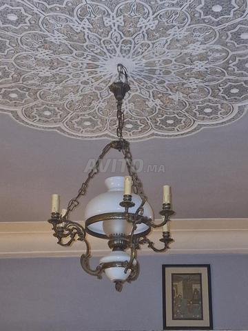 Lustre ancien avec opaline - 2