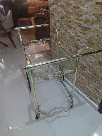 Chariot de service luxueux couleur or - 2