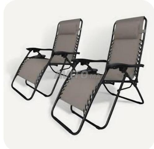 Chaises transat textile 3 positions plage jardin