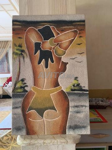 6 tableaux décoratifs faits main en sable