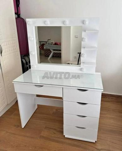 Coiffeuse Hollywood avec miroir et tabouret - 2