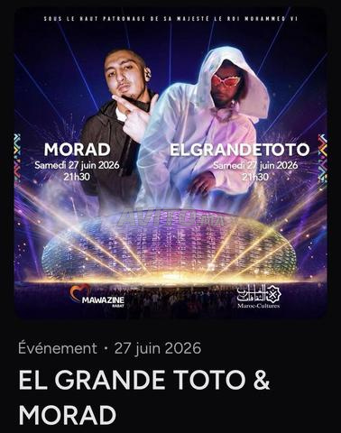 Billets TOTO & MORAD Mawazine