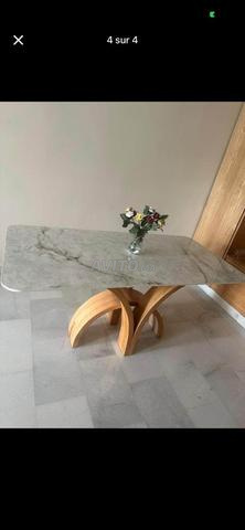 Table à manger marbre Orora Crystal & bois massif - 2
