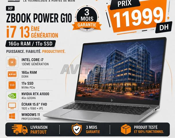 HP ZBook Power G10 i7 الجيل 13 RTX A1000 6 جيجا