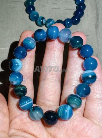 Bracelet pierre précieuse Agate Bleue - 2