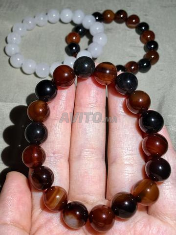Bracelet pierre précieuse Agate orange - 2