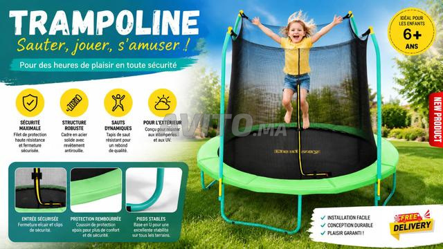 Trampoline 2,44M x 2,50M Avec Filet De Sécurité-FN