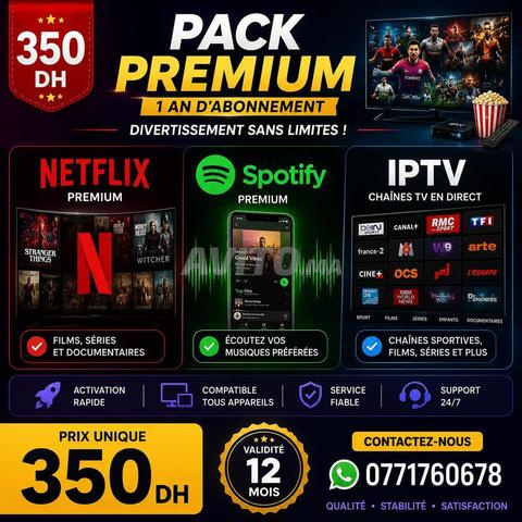 باقة IPTV سبوتيفاي نتفليكس 12 شهر 350 درهم 🔥🔥👀