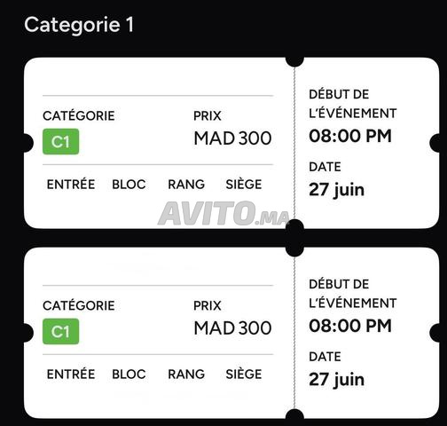 BILLETS CAT 1 MAWAZINE TOTO MORAD 2026 - 2