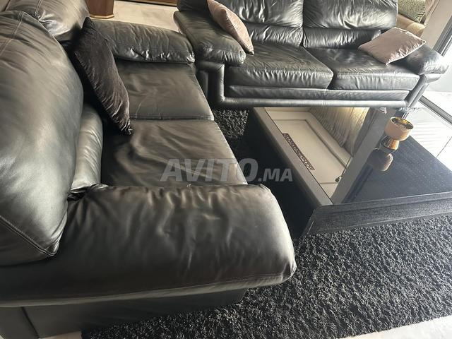 Salon complet avec fauteuil en vrai cuir - 2