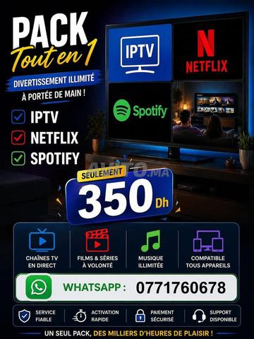 PACK IPTV SPOTIFY NETFLIX 12 MOIS 350DH🔥🔥👀