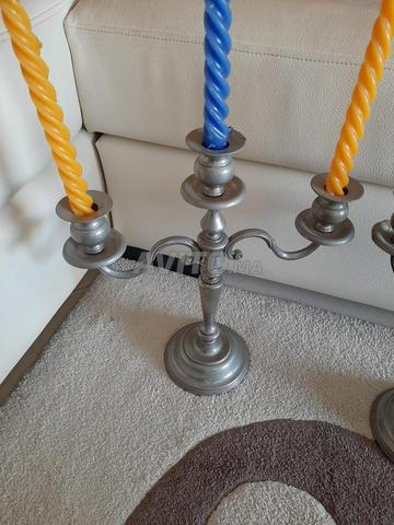 2 grands chandeliers argent - 2