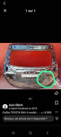 Porte de coffre RAV 4 modèle 2017 à vendre - 2