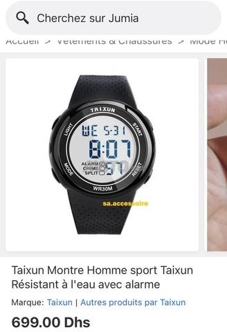 Taixun Montre Homme Résistante à l'eau avec alarme