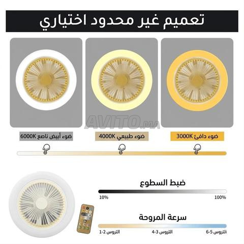 مروحة اقتصادية 3 ألوان للضوء و3 سرعات - 2