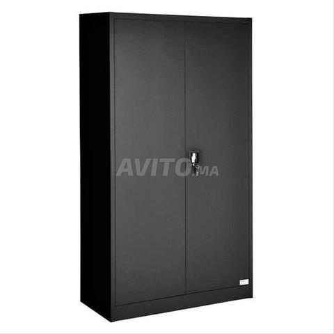 Armoire métallique haute à deux portes battantes - 2