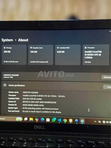 Dell Latitude 7490 i5 8ème Gén 256 SSD 8 RAM - 2