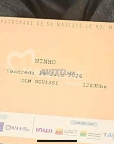 Billet Gold pour le concert Mawazine de Ninho