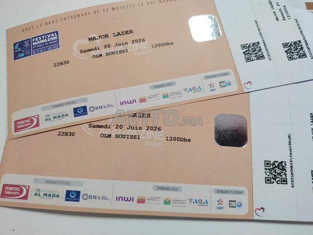 2 BILLETS MAWAZINE MAJOR LAZER