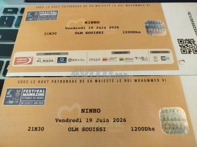 2 Billets Mawazine 2026 Ninho OLM Souissi 19 Juin