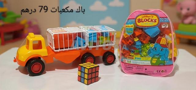 مكعبات، لعبة حفارة، شاحنة نقل، حقيبة مكعبات - 2