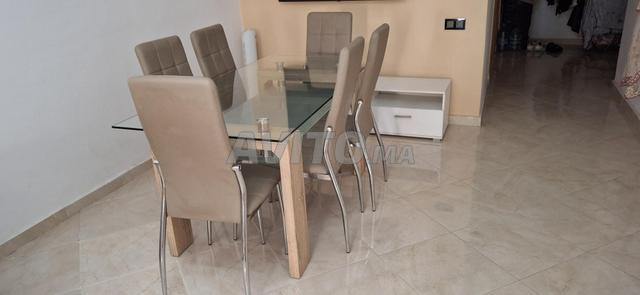 Ensemble table à manger en verre et 6 chaises - 2