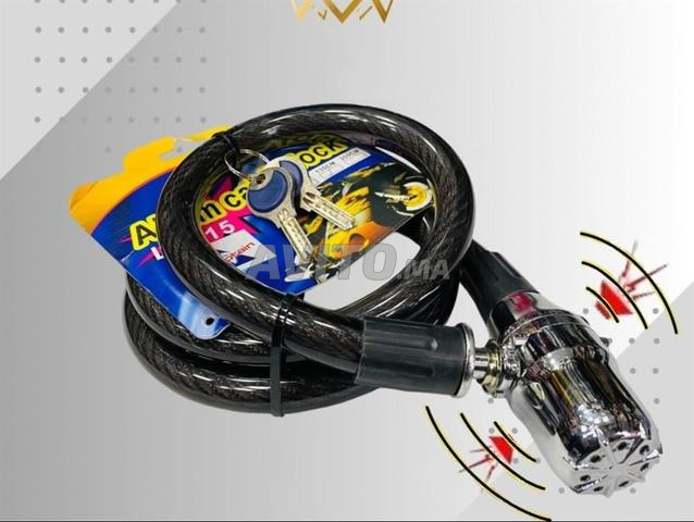 Antivol puissant pour moto avec câble en acier et clé - 2